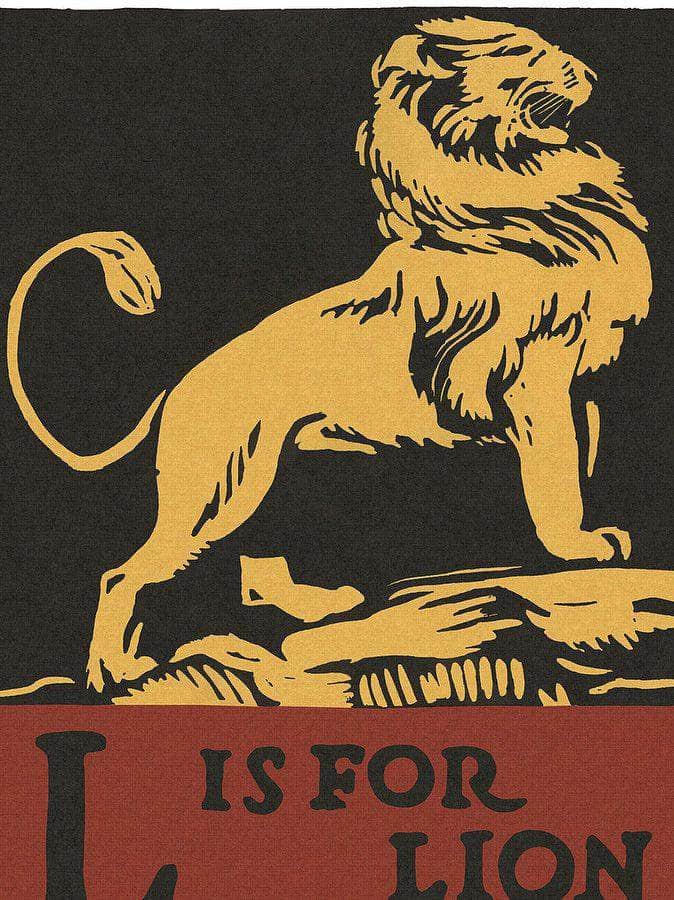 Alphabet  L Is For Lion By C.B. Falls Fine Art Print