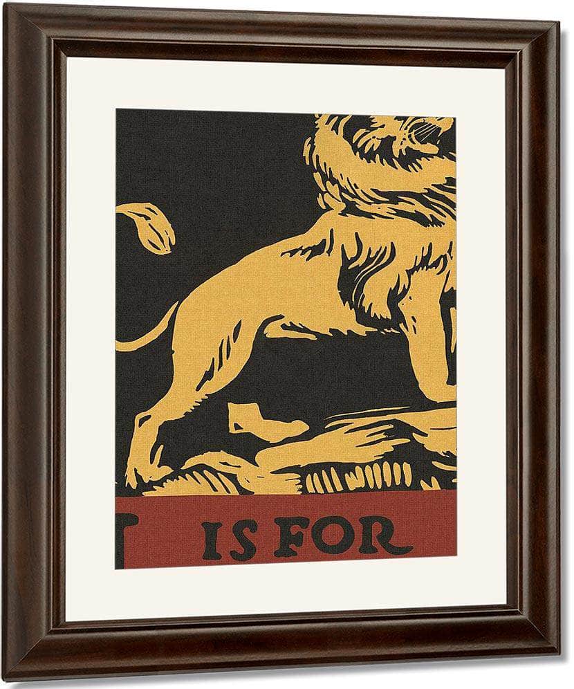 Alphabet  L Is For Lion By C.B. Falls Fine Art Print