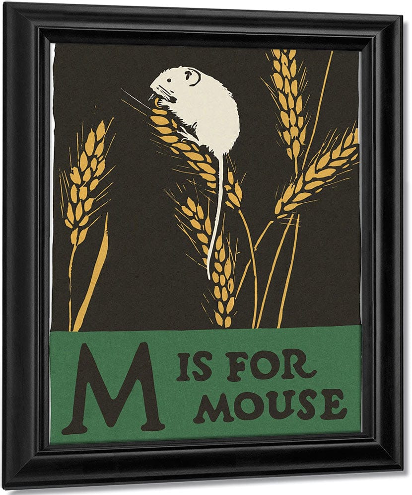Alphabet  M Is For Mouse By C.B. Falls Fine Art Print