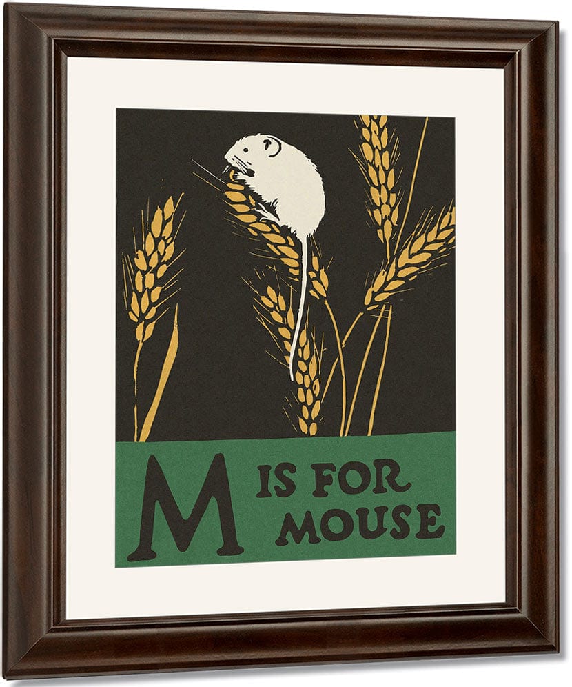 Alphabet  M Is For Mouse By C.B. Falls Fine Art Print