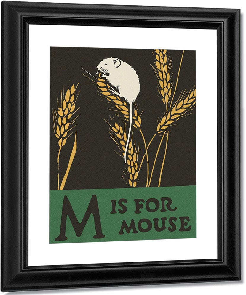 Alphabet  M Is For Mouse By C.B. Falls Fine Art Print