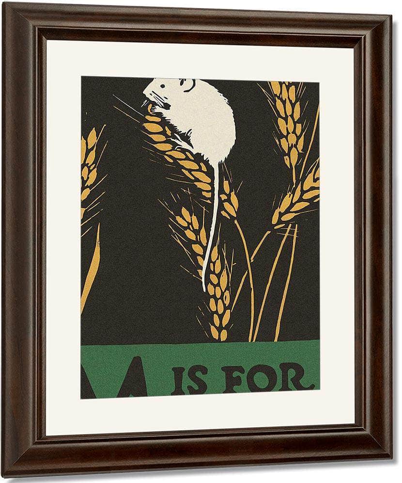 Alphabet  M Is For Mouse By C.B. Falls Fine Art Print