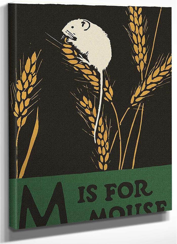 Alphabet  M Is For Mouse By C.B. Falls Fine Art Print