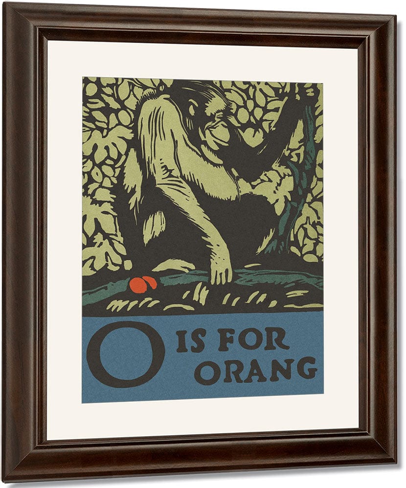 Alphabet O Is For Orangutan By C.B. Falls Fine Art Print
