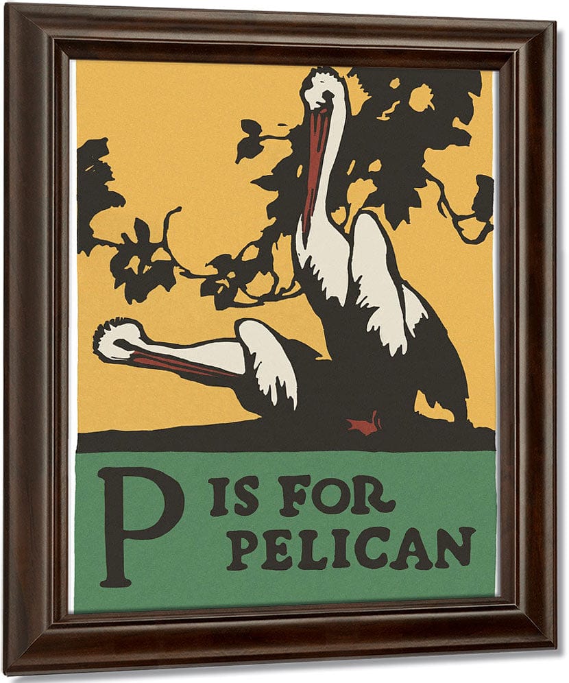 Alphabet P Is For Pelican By C.B. Falls Fine Art Print