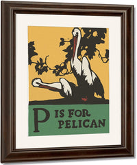 Alphabet P Is For Pelican By C.B. Falls Fine Art Print