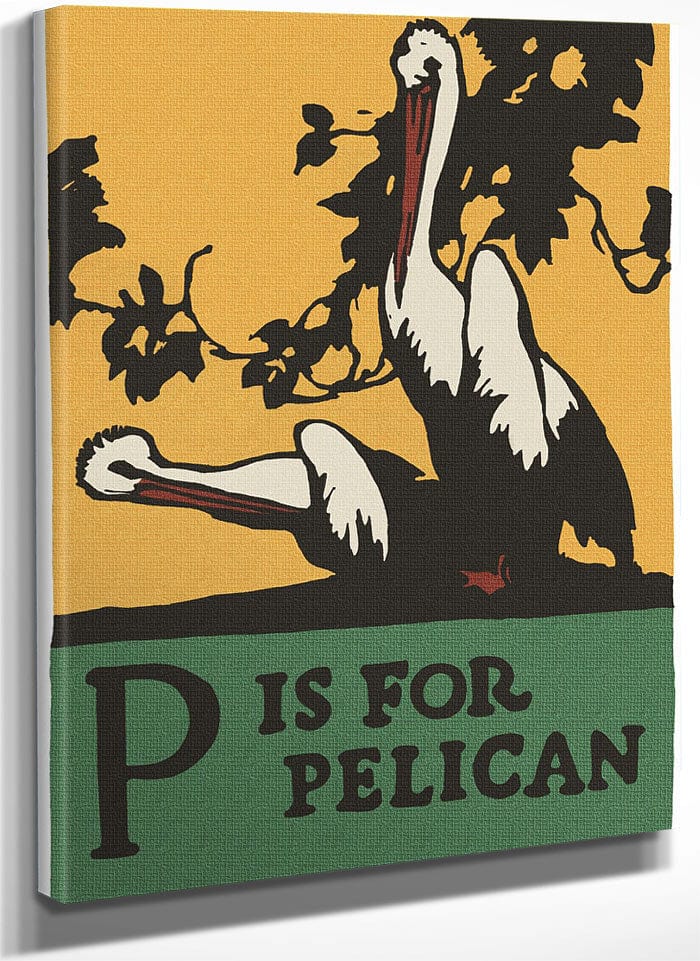 Alphabet P Is For Pelican By C.B. Falls Fine Art Print
