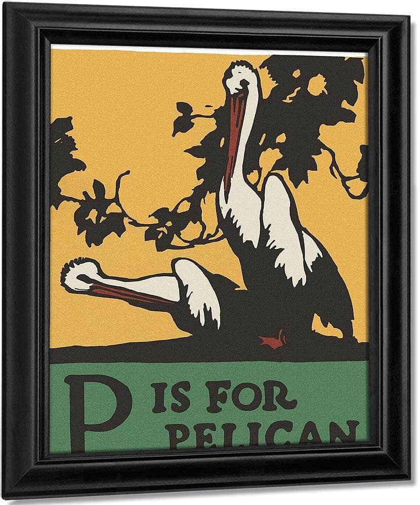 Alphabet P Is For Pelican By C.B. Falls Fine Art Print