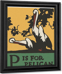 Alphabet P Is For Pelican By C.B. Falls Fine Art Print