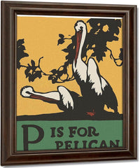 Alphabet P Is For Pelican By C.B. Falls Fine Art Print