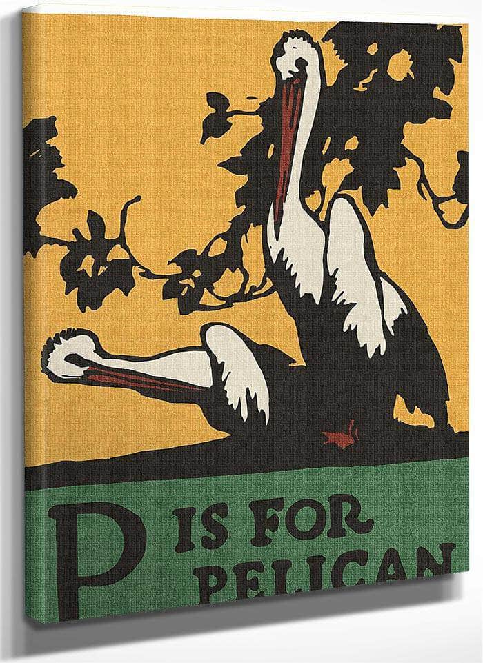 Alphabet P Is For Pelican By C.B. Falls Fine Art Print