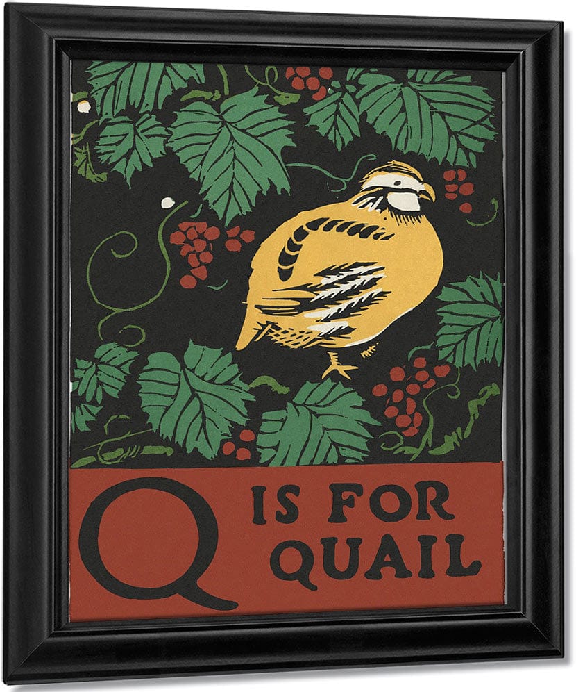 Alphabet  Q Is For Quail By C.B. Falls Fine Art Print
