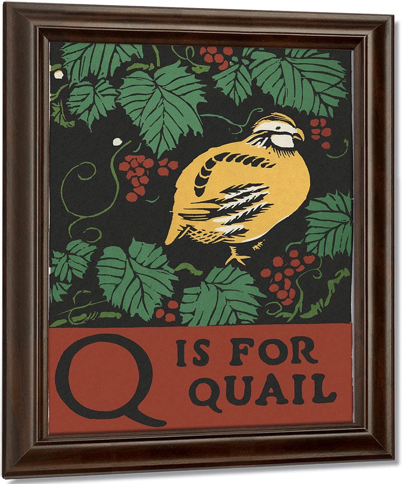Alphabet  Q Is For Quail By C.B. Falls Fine Art Print