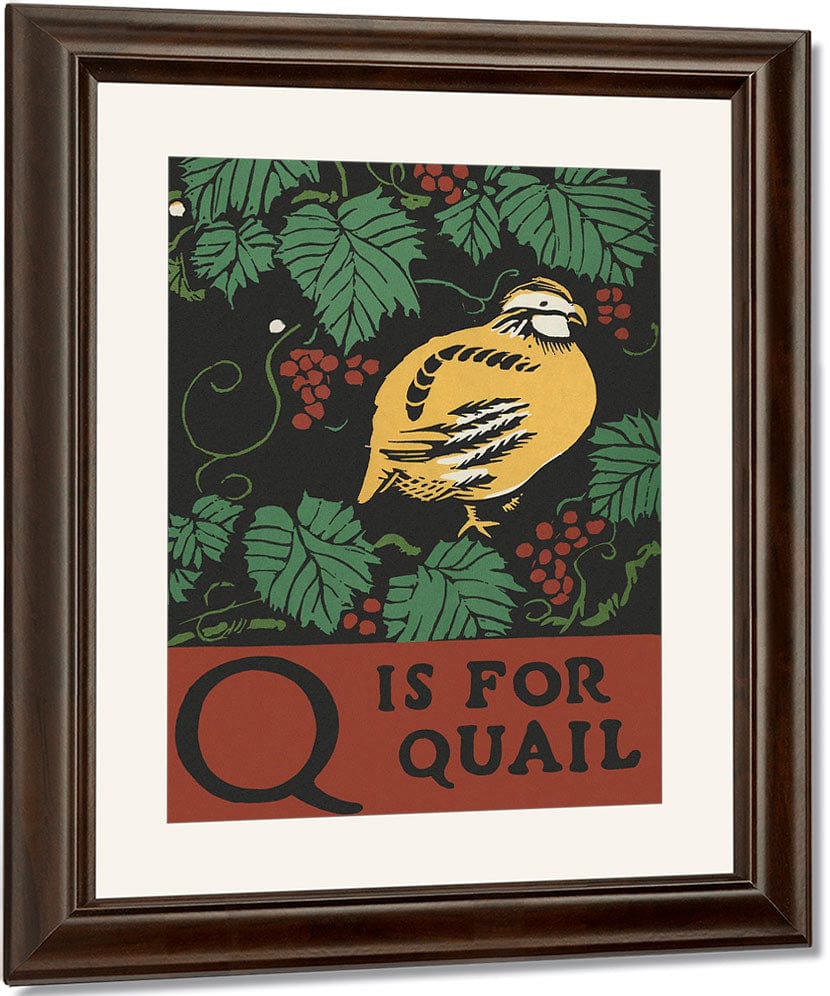 Alphabet  Q Is For Quail By C.B. Falls Fine Art Print