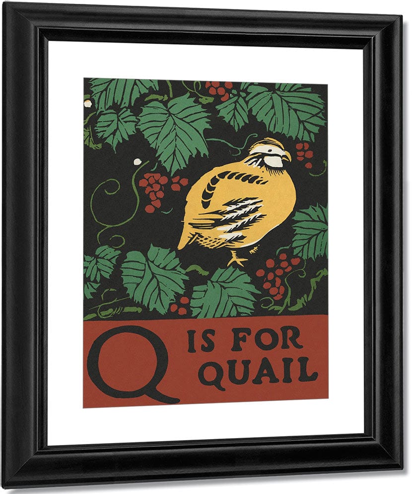 Alphabet  Q Is For Quail By C.B. Falls Fine Art Print
