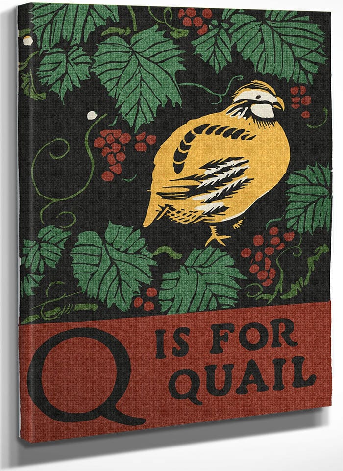 Alphabet  Q Is For Quail By C.B. Falls Fine Art Print