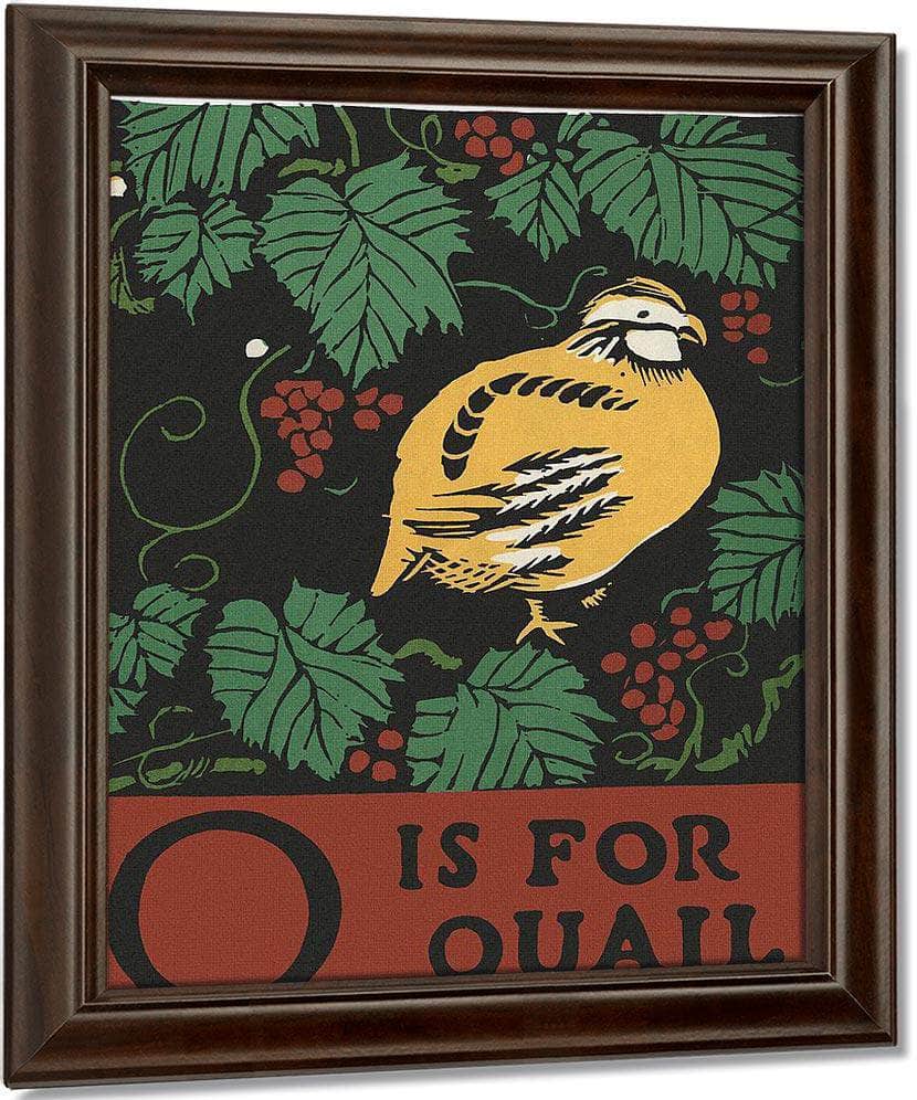 Alphabet  Q Is For Quail By C.B. Falls Fine Art Print
