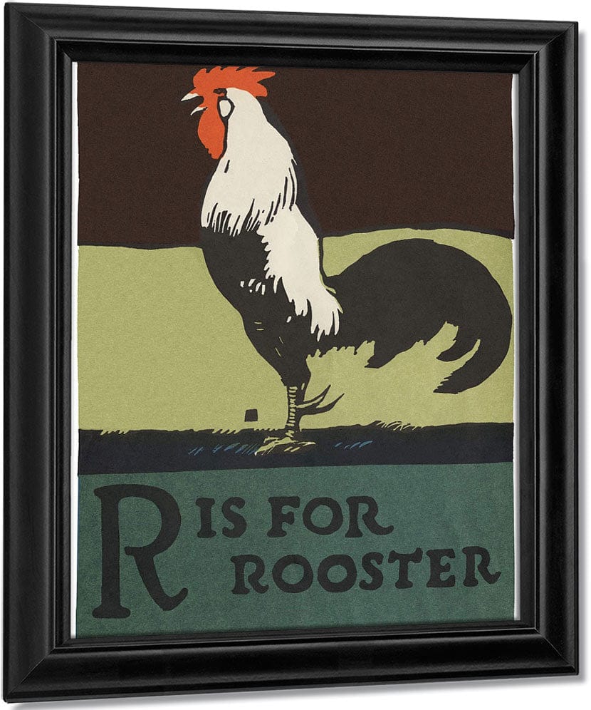 Alphabet R Is For Rooster By C.B. Falls Fine Art Print