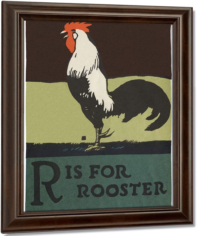 Alphabet R Is For Rooster By C.B. Falls Fine Art Print