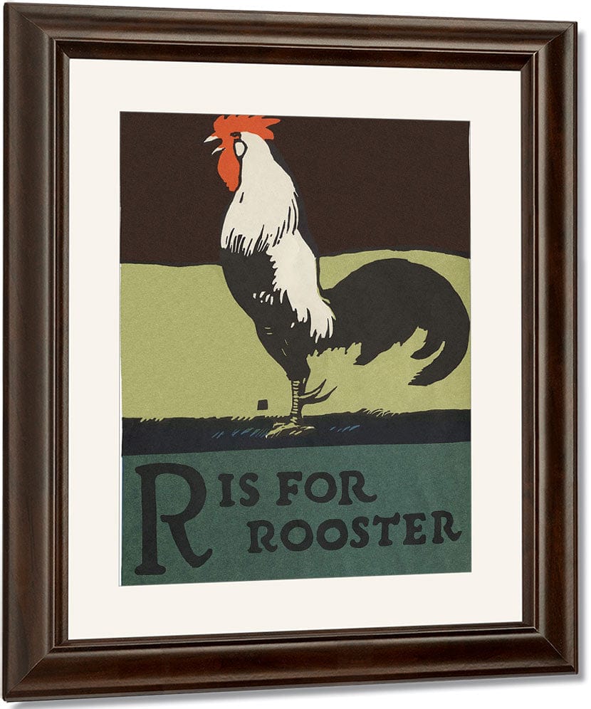 Alphabet R Is For Rooster By C.B. Falls Fine Art Print