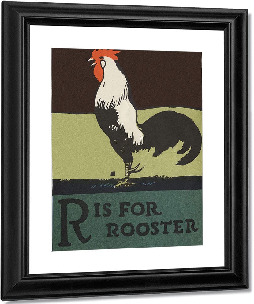 Alphabet R Is For Rooster By C.B. Falls Fine Art Print