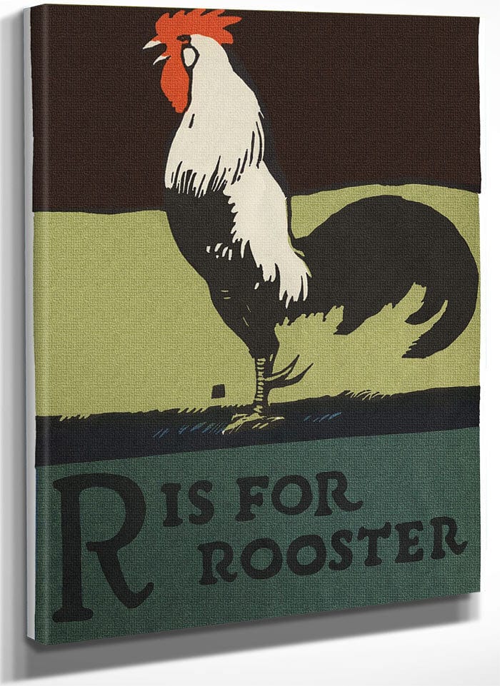 Alphabet R Is For Rooster By C.B. Falls Fine Art Print