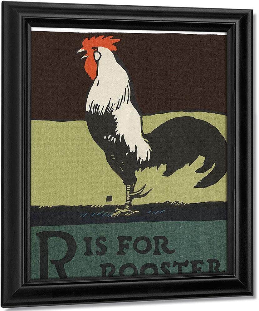 Alphabet R Is For Rooster By C.B. Falls Fine Art Print