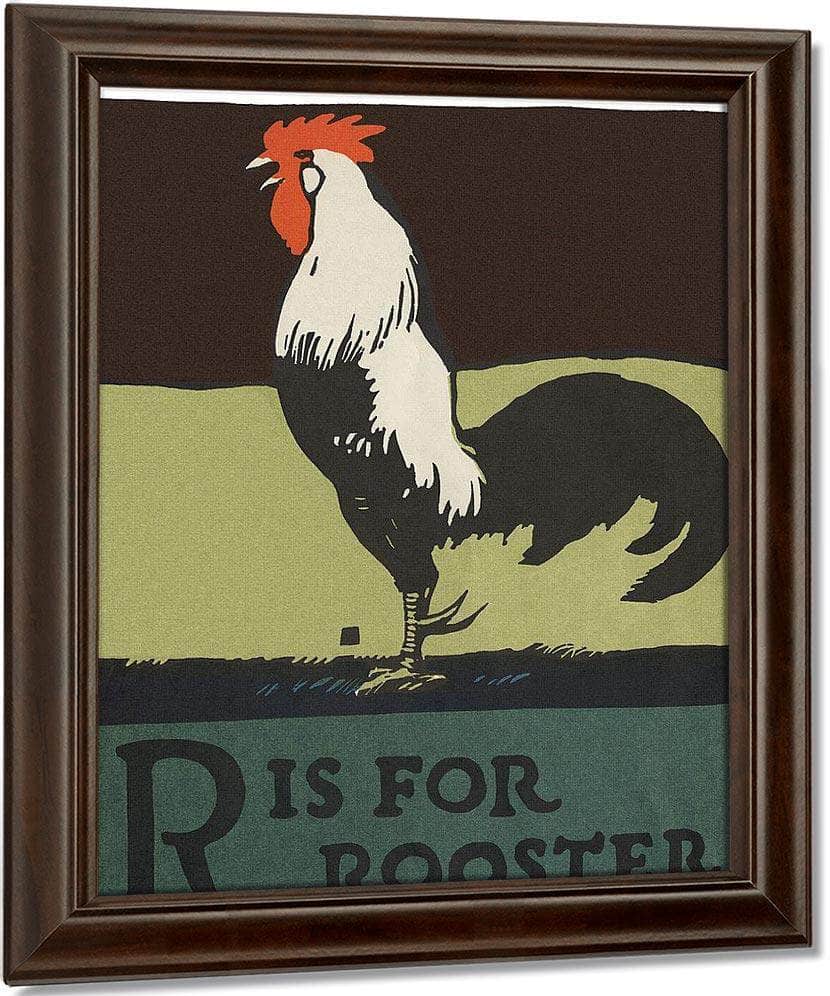 Alphabet R Is For Rooster By C.B. Falls Fine Art Print