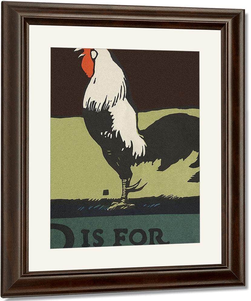 Alphabet R Is For Rooster By C.B. Falls Fine Art Print
