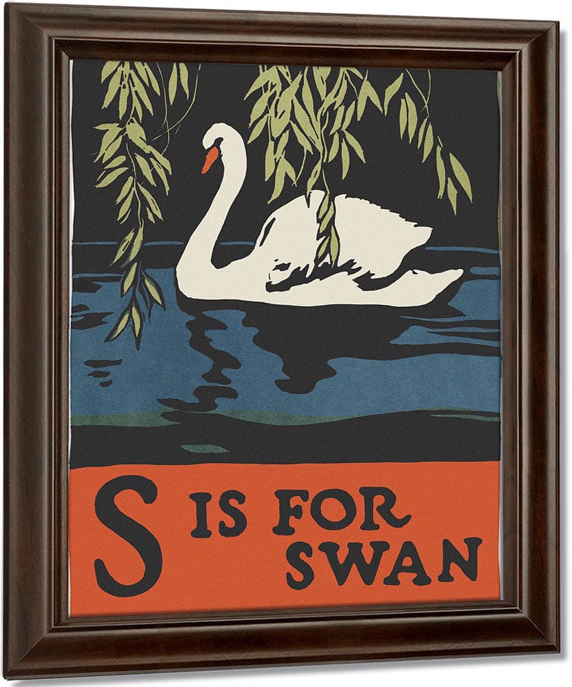 Alphabet S Is For Swan By C.B. Falls Fine Art Print