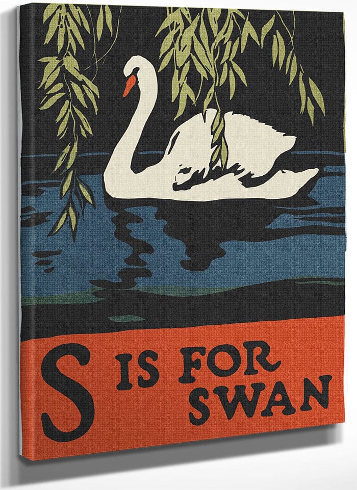Alphabet S Is For Swan By C.B. Falls Fine Art Print