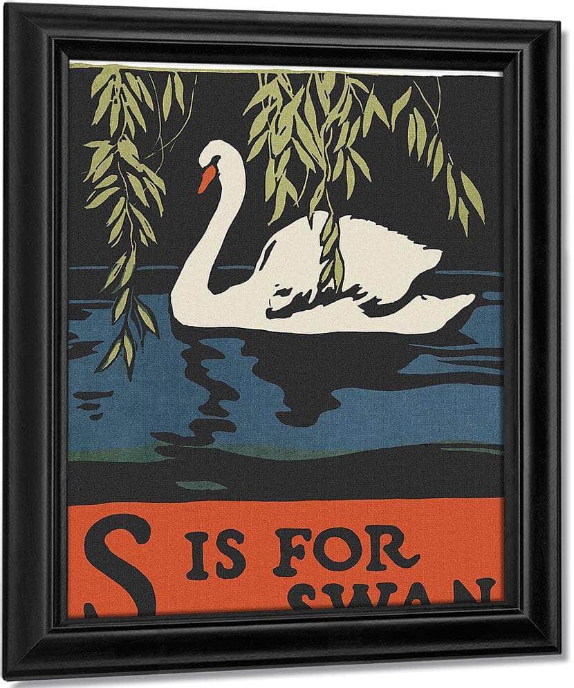 Alphabet S Is For Swan By C.B. Falls Fine Art Print