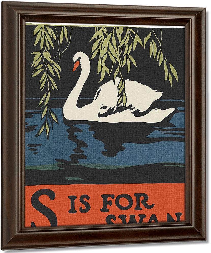 Alphabet S Is For Swan By C.B. Falls Fine Art Print