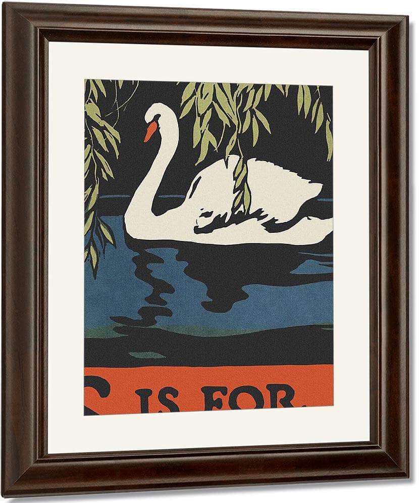 Alphabet S Is For Swan By C.B. Falls Fine Art Print