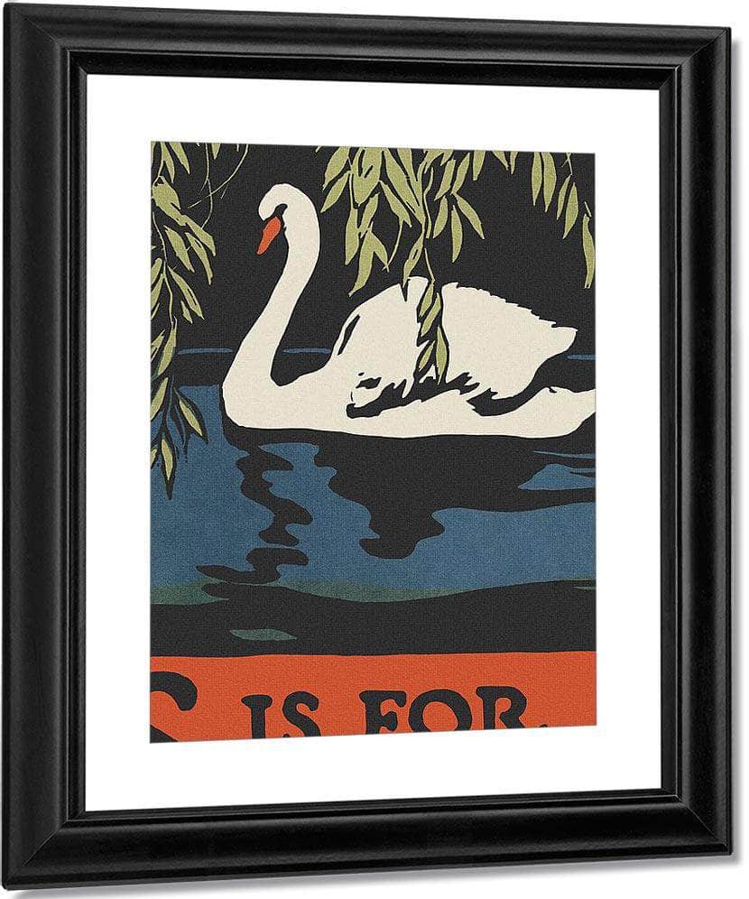 Alphabet S Is For Swan By C.B. Falls Fine Art Print
