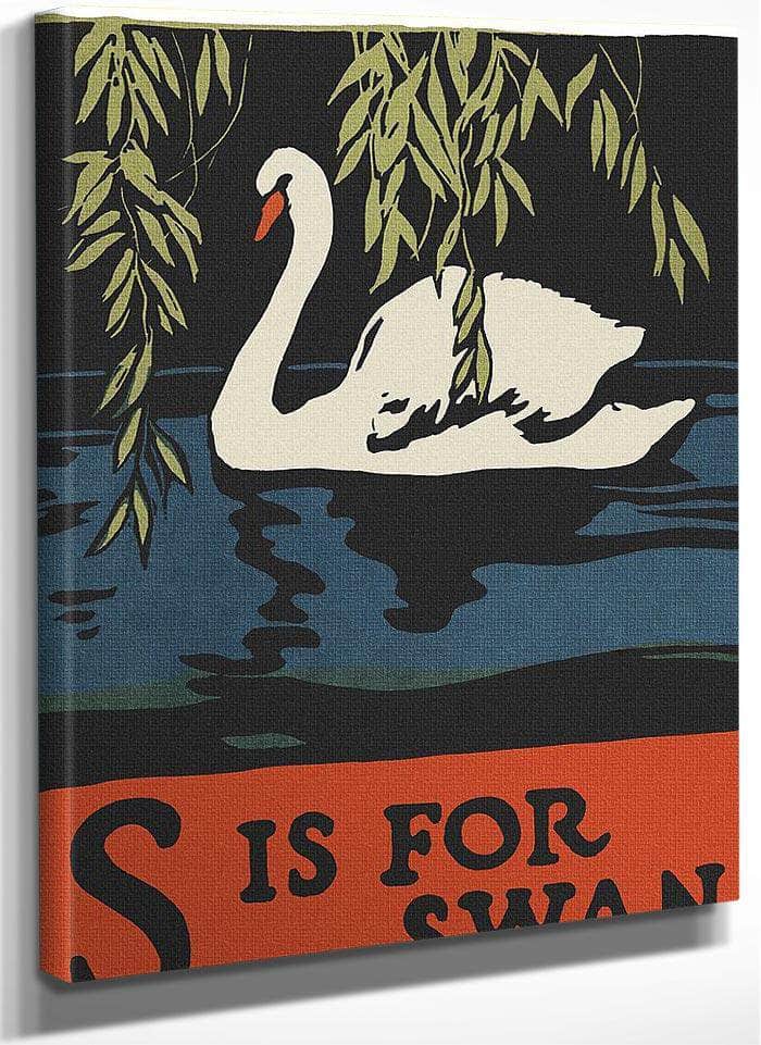 Alphabet S Is For Swan By C.B. Falls Fine Art Print