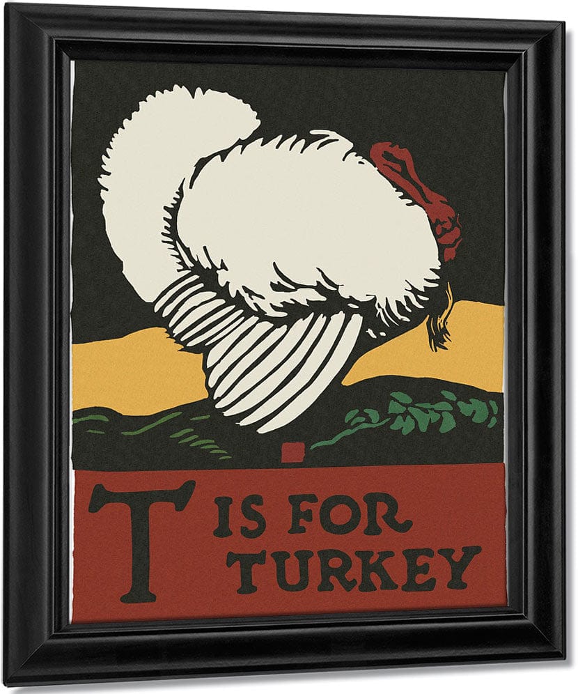 Alphabet T Is For Turkey By C.B. Falls Fine Art Print