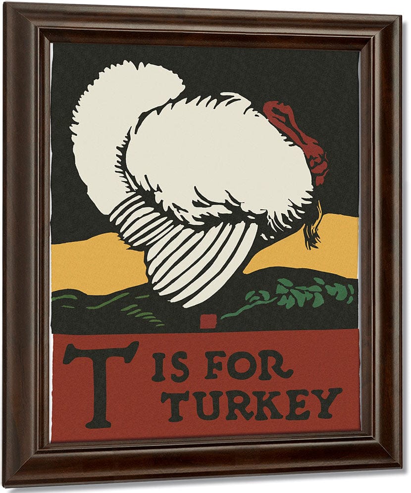 Alphabet T Is For Turkey By C.B. Falls Fine Art Print