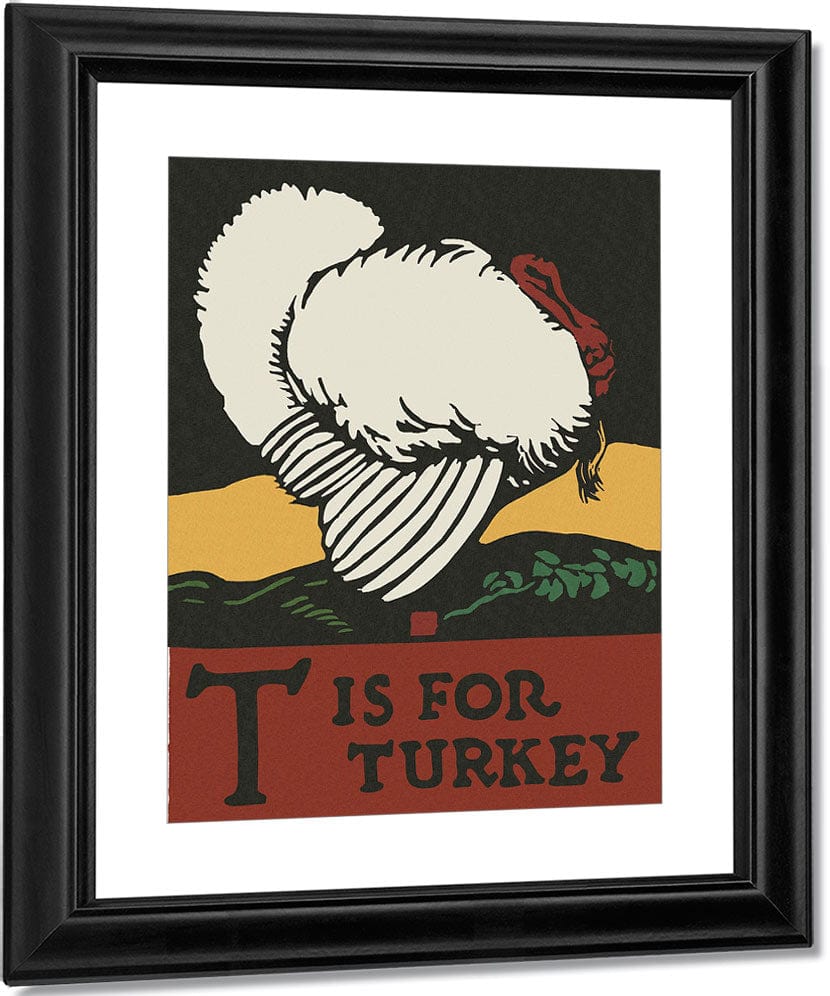 Alphabet T Is For Turkey By C.B. Falls Fine Art Print