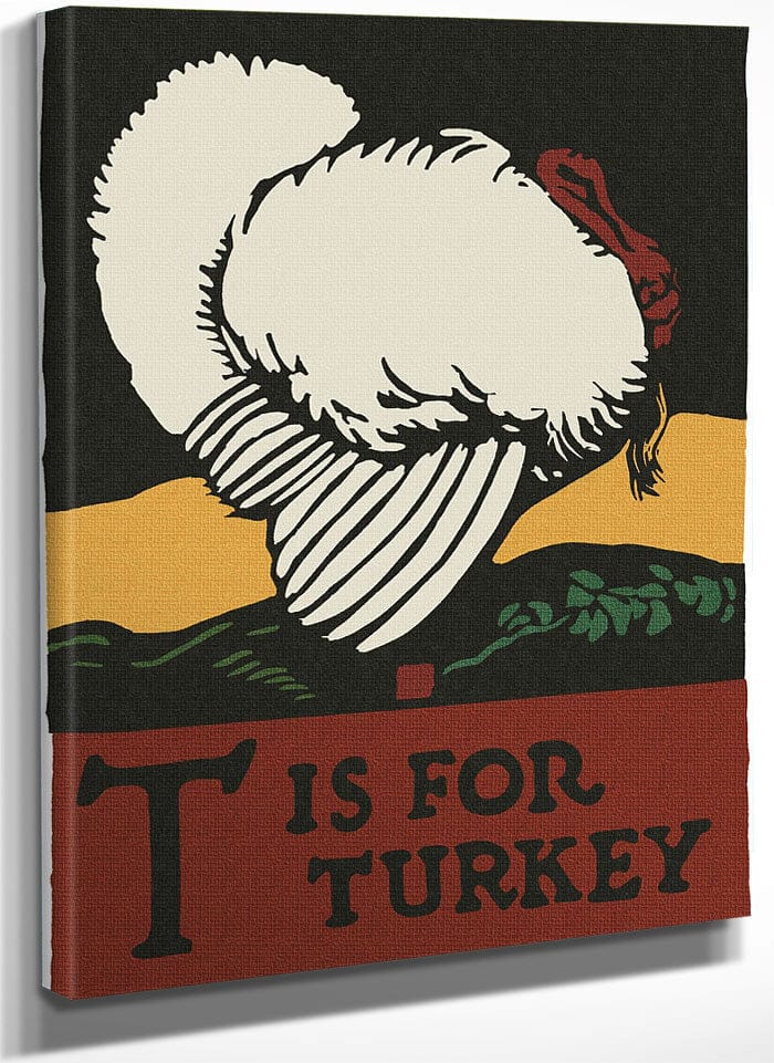 Alphabet T Is For Turkey By C.B. Falls Fine Art Print