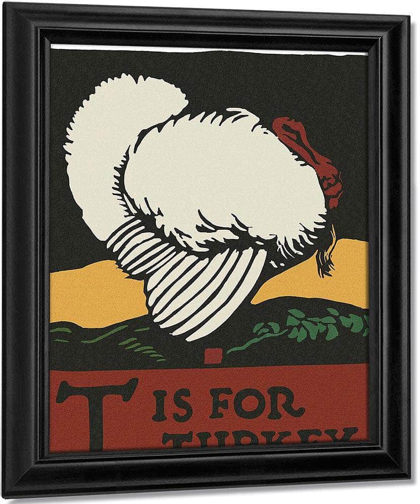 Alphabet T Is For Turkey By C.B. Falls Fine Art Print