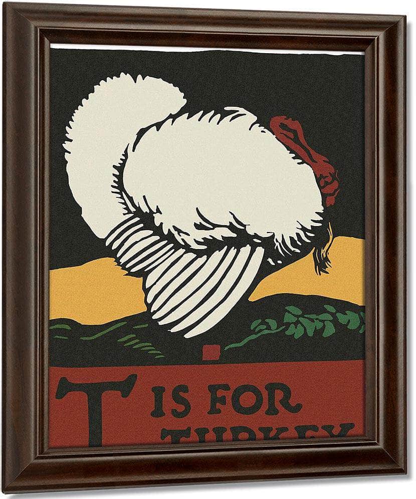 Alphabet T Is For Turkey By C.B. Falls Fine Art Print