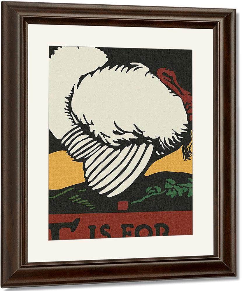 Alphabet T Is For Turkey By C.B. Falls Fine Art Print