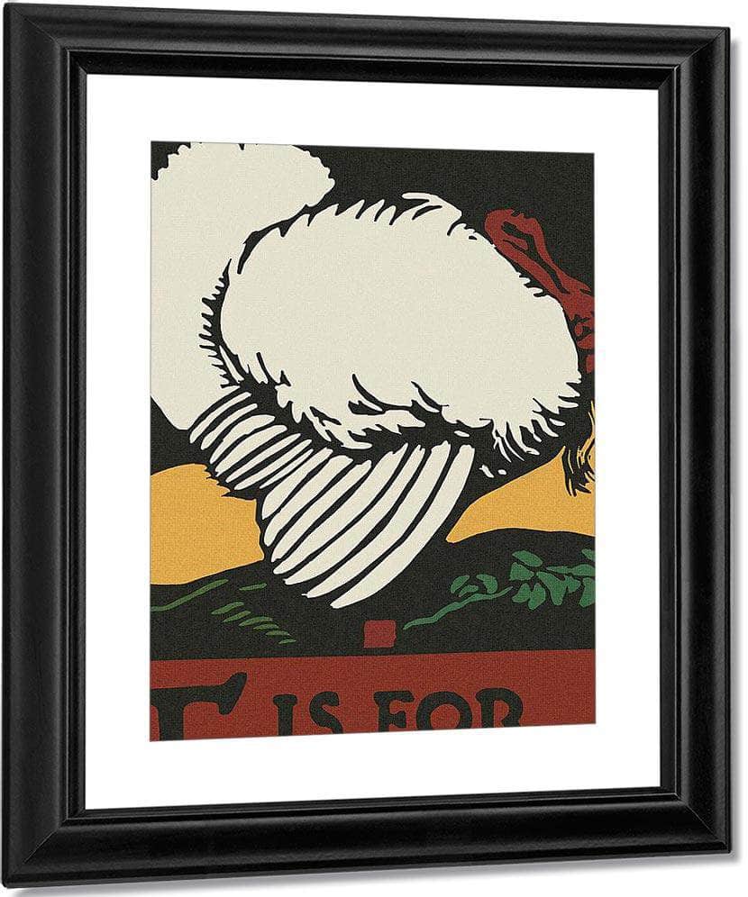 Alphabet T Is For Turkey By C.B. Falls Fine Art Print