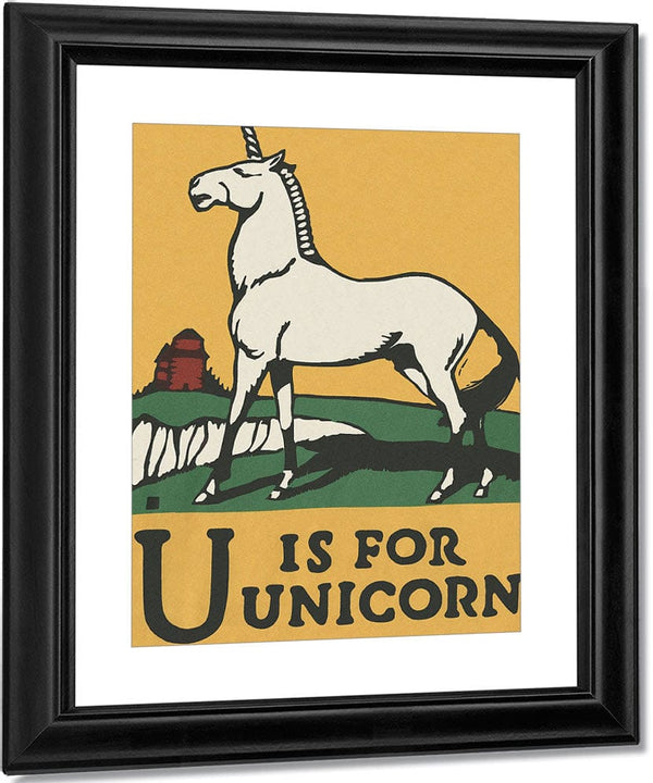Alphabet U Is For Unicorn By C.B. Falls Fine Art Print