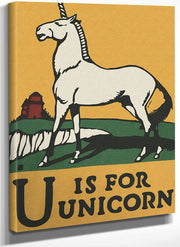 Alphabet U Is For Unicorn By C.B. Falls Fine Art Print