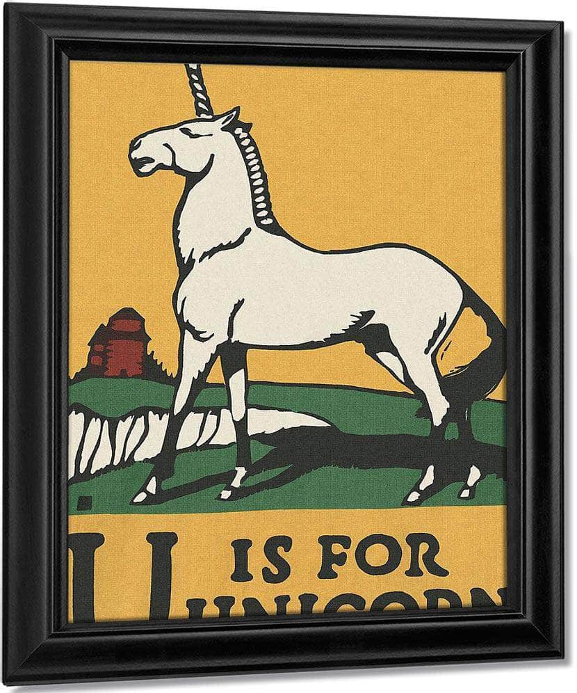 Alphabet U Is For Unicorn By C.B. Falls Fine Art Print
