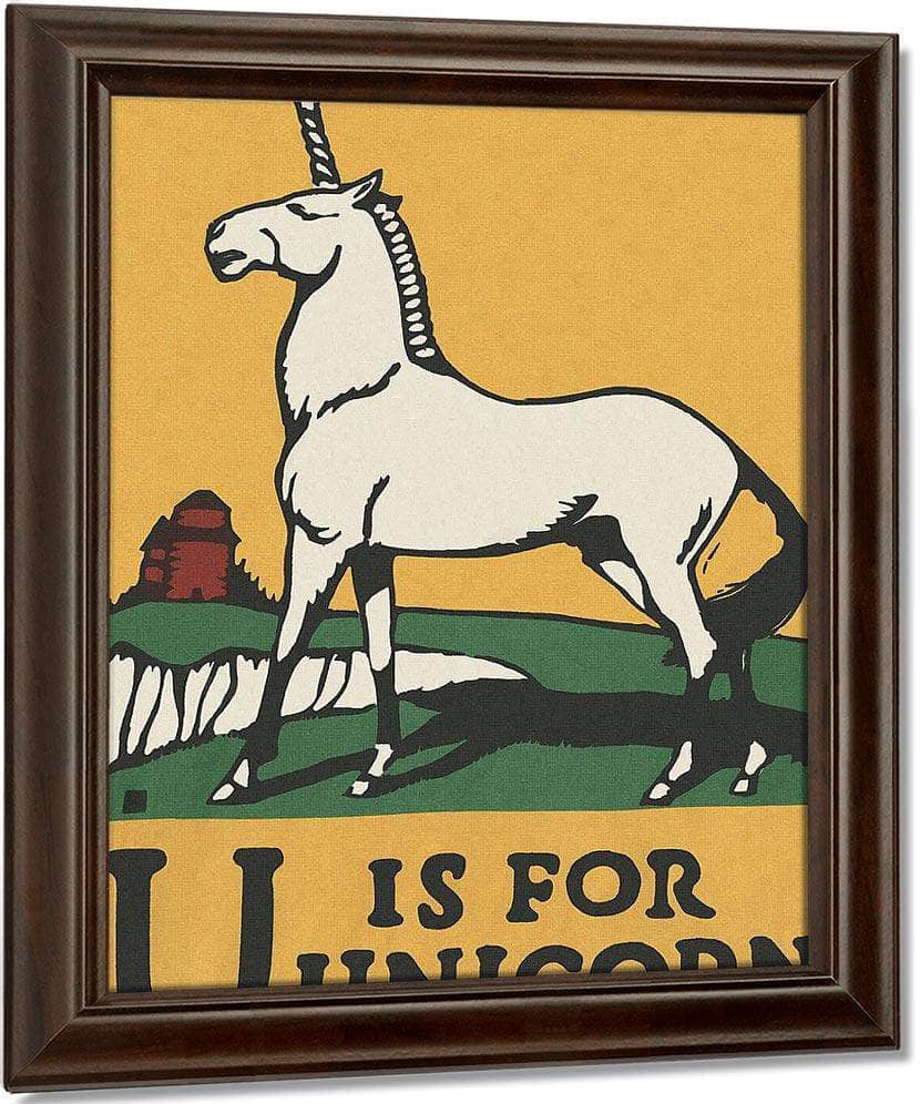 Alphabet U Is For Unicorn By C.B. Falls Fine Art Print