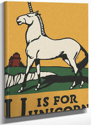 Alphabet U Is For Unicorn By C.B. Falls Fine Art Print