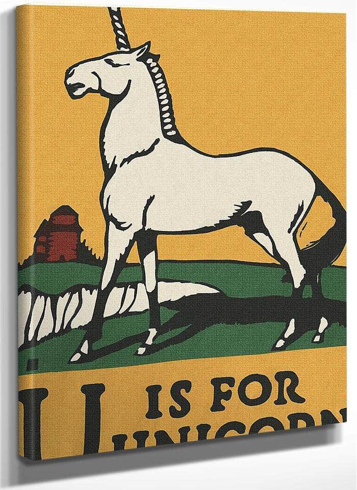Alphabet U Is For Unicorn By C.B. Falls Fine Art Print